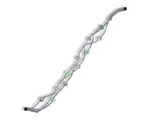 Браслет з перламутровим перлами Ø7мм/18см: Зелений