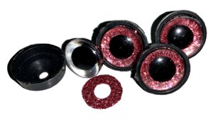 Глазки для іграшок блискучі з кріпленням 10шт/12мм: Рожевий