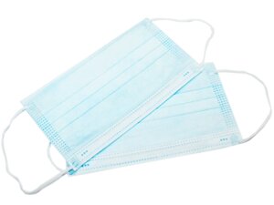 Маска/пов’язка медична тришарова нестерильна на шнурках