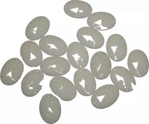 Камни пришивные Овал малый 13х18мм/30шт: Белый