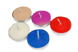 Свечи плавающие (цветные, ассорти) 10шт/3.5 см диаметр