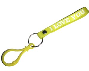 Keychain/браслет I LOVE YOU з пластиковим карабіном 16см: жовтий