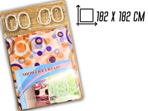 Занавіска/шторка для душу 182х182см: Круги орнамент