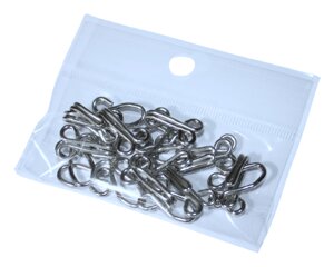 Гачки пришивні №10/32мм/10шт: Сріблястий №10