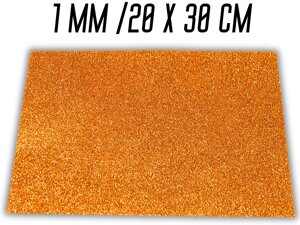 Фоаміран блискучий/глітерний неклеєвий 1мм/20х30см: Оранжевий