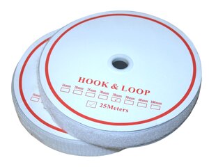 Біла липучка 4см/25м