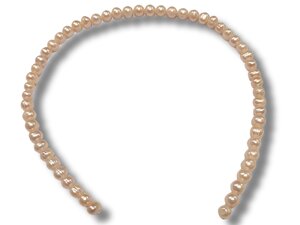 Перлинний натуральний річковий кольє без застібки 40шт/Ø7-8: Бежевий