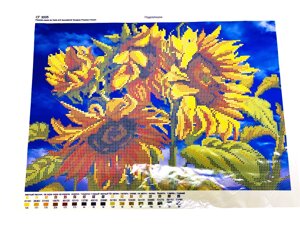 Схема для вишивання бісером на габардині/атласі з підклеєним флізеліном 40х30см/А3: СГ-3005 (Подсолнухи)