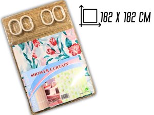 Шторка для душу 182х182см: Квіти