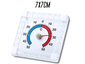 Термометр вуличний механічний віконний на липучках 7х7см