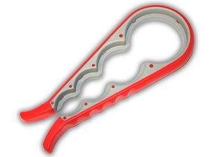 Відкривачка для банок пластикова з прорезиненою ручкою 4 в 1 / 21х9х2.3см: Червоний