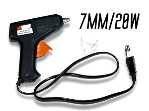 Пістолет клеєвий силіконовий чорний 7мм/20W