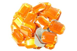 Камни пришивные Восьмиугольник 25х18мм/20шт: Оранжевый