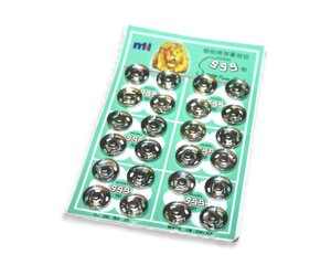 Кнопки пришивні металеві №3/20шт/13мм: Сріблястий