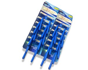 Станки для гоління одноразові пластмасові сині WETELL Comfort 24шт/11см