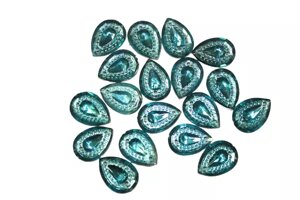 Камни пришивные (Капелька точка 17х12мм) 30шт: Голубой