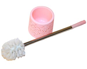 Пластиковий Yershik для туалету з підставкою металевої ручки 47 см: рожевий
