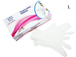 Перчатки латексні медичні 100шт/50пар:L