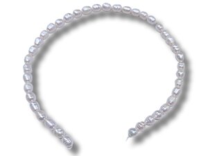 Перли натуральні річкові кольє без застібки 40шт/Ø7-8: Білий