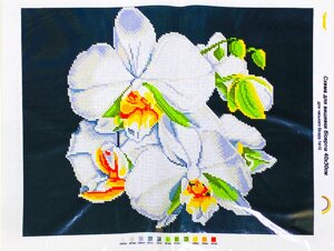 Схема для вишивання бісером на габардині/атласі з підклеєним флізеліном 40х30см/А3: СГ-3045 (Орхідеї)