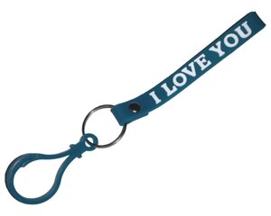Брелок/браслет I LOVE YOU з пластиковим карабіном 16см: Бірюзовий