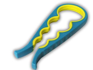 Відкривачка для банок пластикова з прогумованою ручкою 4 в 1 / 21х9х2.3см: Голубий