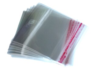 Пакети фасувальні поліетиленові з клейкою стрічкою 7х7.5 з отвором/0.3мм/20шт