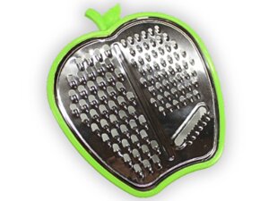 Терка з контейнером Яблуко різні кольори 15х17х4см: Салатовий