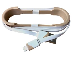 Кабель для заряджання та синхронізації плоский Lightning з USB 3.0/1м: Бежевий