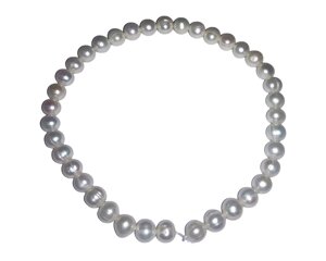 Перлинь Натуральний річковий Luxe кольє без застібки 40шт/Ø9-10: Білий