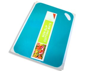 Дошка кухонна пластикова з протиковзким покриттям маленька 19х29см: Синя