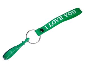 Брелок/браслет I LOVE YOU з пластиковим карабіном 16см: Зелений