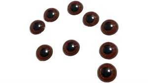 Глазики для іграшок без вій 10шт/18мм: Коричневий