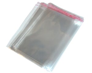 Пакети фасувальні поліетиленові з клейкою стрічкою 16х24 без отвору/0.3мм/20шт