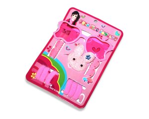 Дитячий набір для дівчаток заколки резинки браслети кольє:13 (Очки)