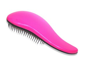 Расческа/масажка для волосся маленька з м’якими зубчиками матова 15см: Рожевий