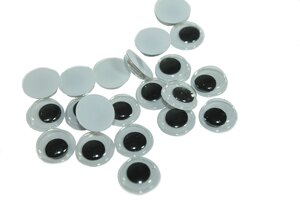 Очі для іграшок без вій білі 10шт/10мм