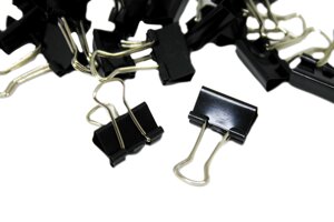 Зажими/Біндери канцелярські чорні 1.5см/60шт