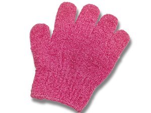 Мочалка-рукавичка банна 5 пальців Асорті: Малиновий