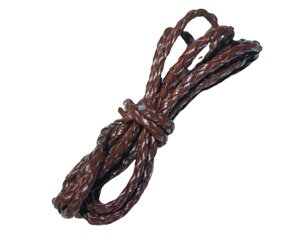 Шнур/Ремінь для біжутерії з шкірозамінника плетений Коричневий 1м/3мм