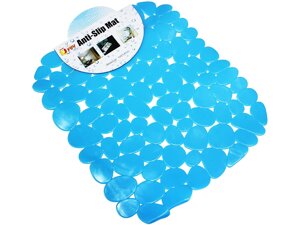 Килимок для раковини антиковзний Камінчики 25х29см: Блакитний