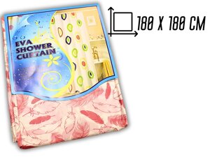 Занавіска/шторка для душу потовщена 180х180см: Перья