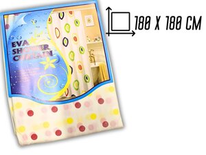 Штора для душу ущільнена 180х180см: Круги маленькі