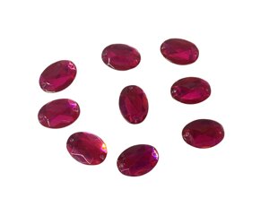 Камни пришивные Овал малый 13х18мм/30шт: Ярко-розовый