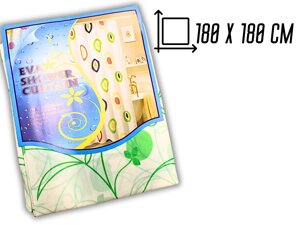 Занавіска/шторка для душу потовщена 180х180см: Зелені рослини