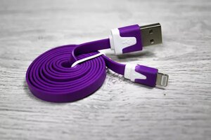 Блискавка/USB -кабель різні кольори 1м: фіолетовий
