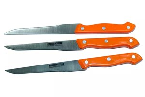 Кухонні ножі з помаранчевою ручкою набору 3шт