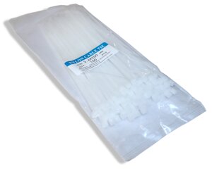 Стяжка / Хомутдля кабелю пластиковий білий 3.6х200мм / 100шт