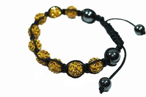 Браслет Шамбала кульки Ø10мм: Жовтий