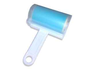 Ролик для чищення одягу силіконовий без відривань у чохлі 17см: Голубий